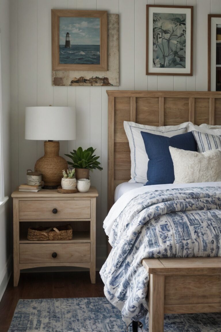 nightstand materials, coastal bedroom decor, beach house nightstands, coastal style furniture, seaside design bedroom, coastal nightstand ideas, nautical theme nightstand