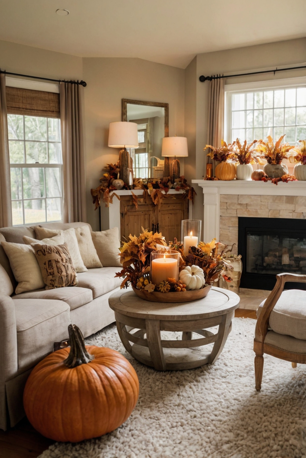 Fall home decor, living room makeover, seasonal upgrades, interior design, home renovation