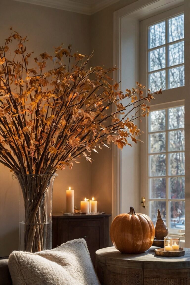 fall decor ideas, room improvement, autumn home design, cozy interior, seasonal decorations