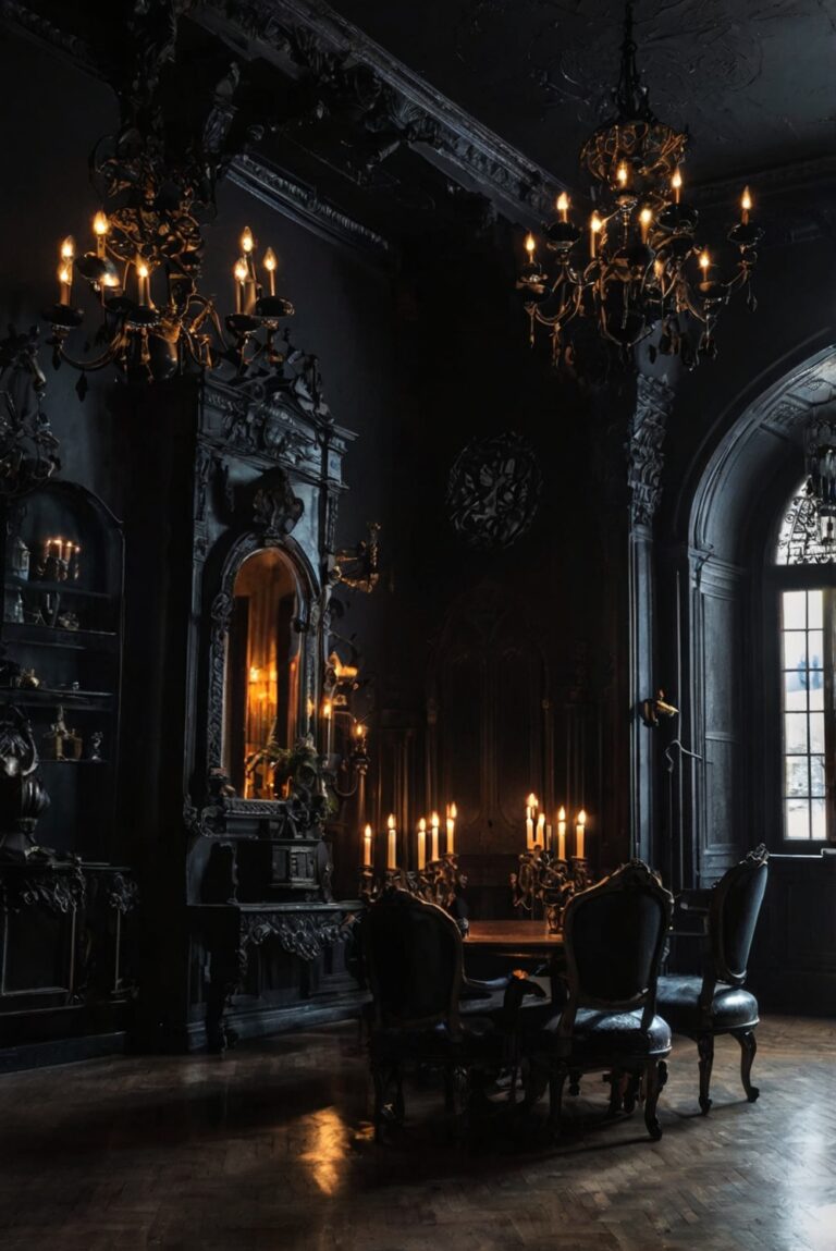 Gothic home decor, Dark home accessories, Victorian gothic furniture, Medieval style interior, Elegant Gothic accents