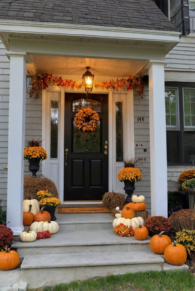 Fall porch decor, Autumn front porch, Outdoor fall decorations, Fall porch decorating, Fall home decor